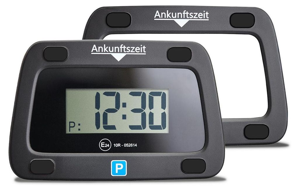 Digitale Parkscheibe V0 mit Zusatzrahmen– elektronische Produktbild 