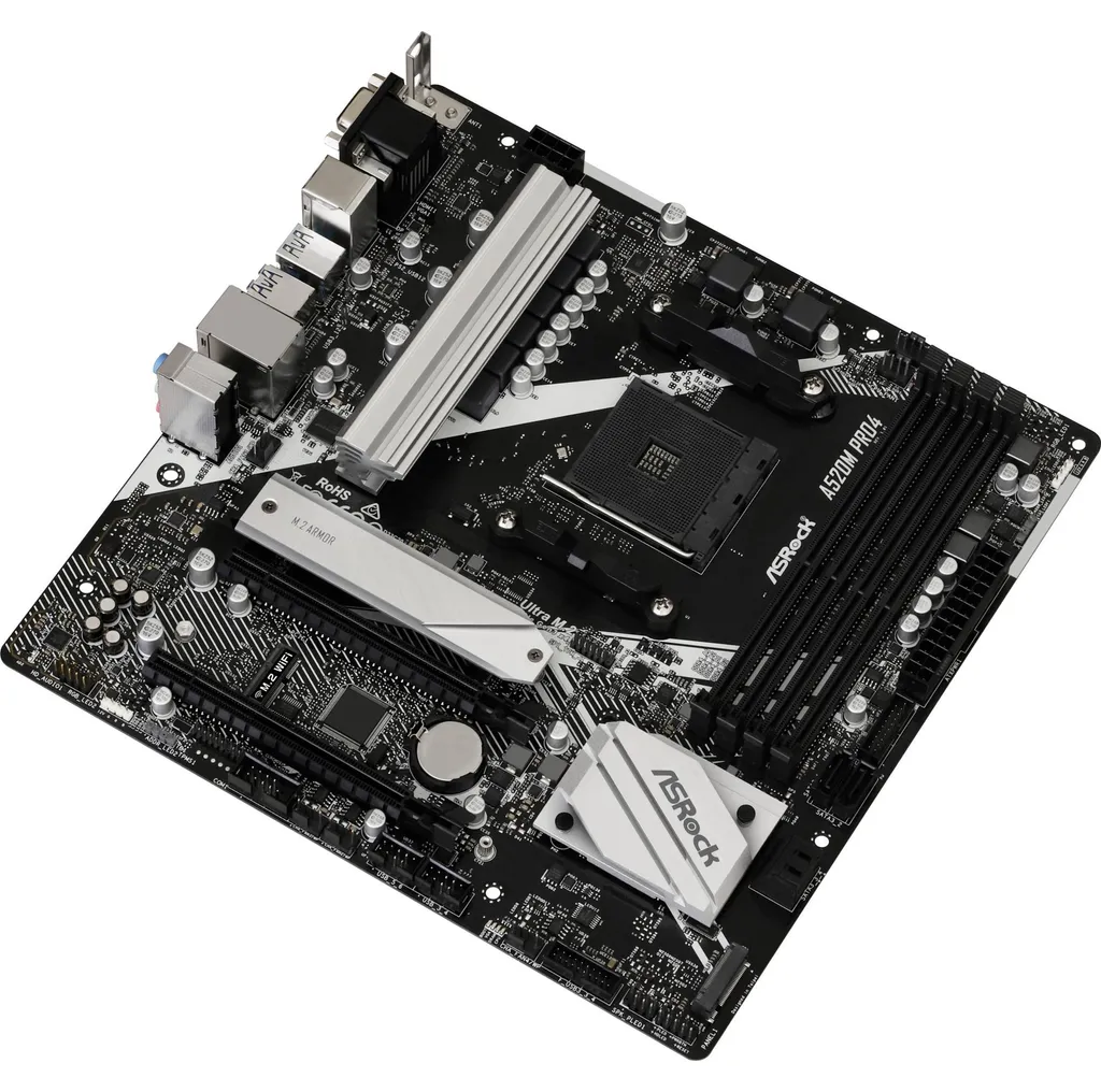 Carte Mère ASRock A520M Pro4 Format Micro ATX AMD A520 Socket AM4 PC