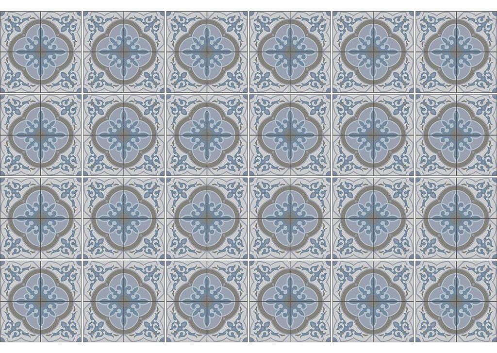 Selbstklebende Fliesen-Wandaufkleber für Küche und Bad – 24 Azulejos Candela Fliesenaufkleber – 24 Aufkleber 20 x 20 cm