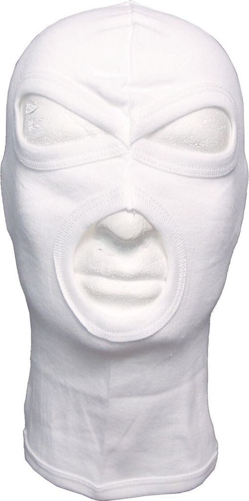 MFH Balaclava, 3-Loch, dünn, 100 % Baumwolle, weiß Produktbild 