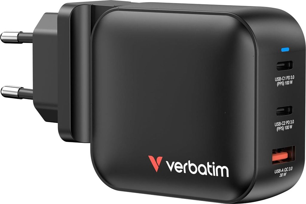 Verbatim GaN Charger 100W, Drinnen, AC, Schwarz Produktbild 