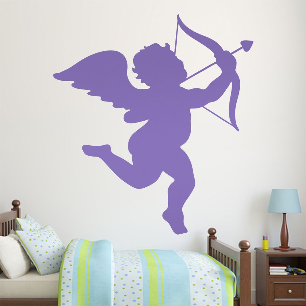 KIWISTAR Liebesengel - Baby Liebe Bogen Pfeil Wandtattoo in 6 Größen - Wandaufkleber Wall Sticker - Dekoration, Küche, Wohnzimmer, Schlafzimmer,...