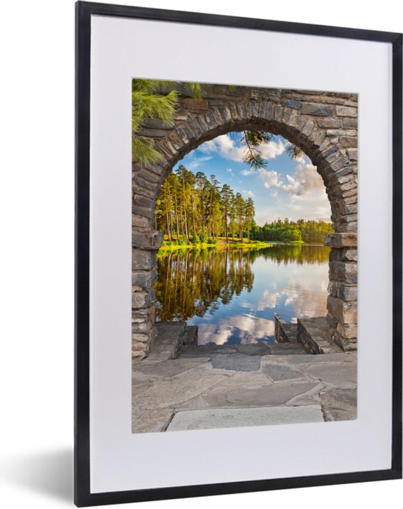 MuchoWow Gerahmtes Poster Landschaft - Ausblick - Wasser 30x40 cm - Poster mit Schwarzem Bilderrahmen Wandposter Rahmen Foto Bilder - Wandposter ...