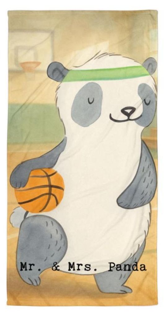 Mr. & Mrs. Panda Reisehandtuch Panda Basketball Design - Weiß - Geschenk, Handtuch, Duschtuch, Verband, Strandlaken, Badehandtuch, Strandtuch, Bas...
