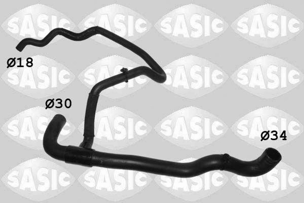 SASIC 3404210 Kühlerschlauch OE 215036265R kompatibel mit Dokker, Lodgy, Logan, Sandero
