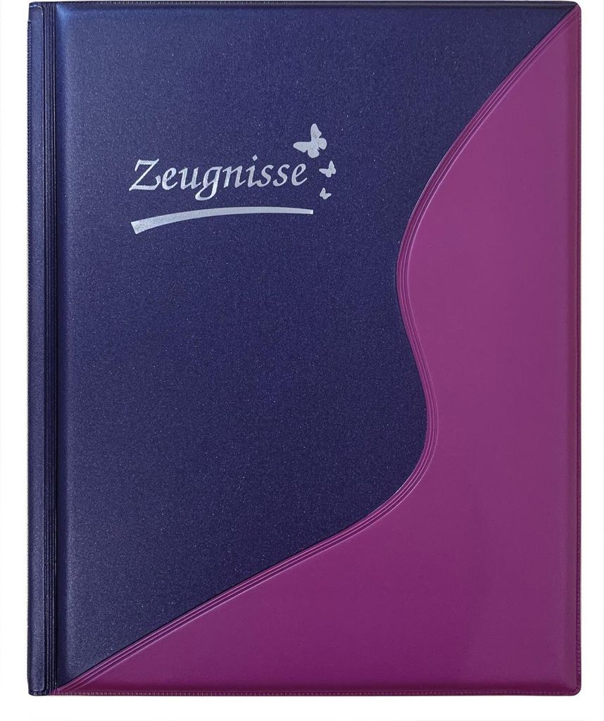 IDENA Zeugnismappe mit 12 Hüllen / Farbe: metallic lila Produktbild 