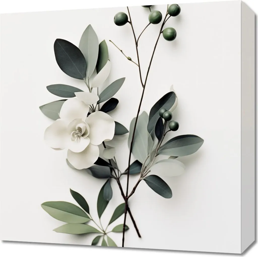 Quadro Decorativo 50x50 cm Fiore di Carta 3D Minimal Moderno