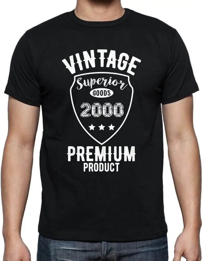 Herren Grafik T-Shirt Vintage Superior Goods Premium Product 2000 Geschenk 24. Geburtstag Jahrestag 24 Jahre Jubiläum 24 Jährige Mann Jahrgang 2000
