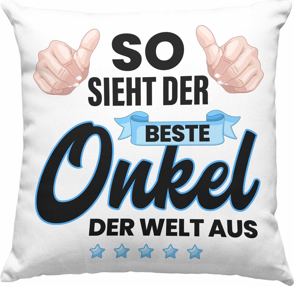 Trendation - Bester Onkel Geschenk von Nichte Neffe Lustige Deko-Kissen mit Füllung 40x40 Spruch Geschenke für Onkel Nichten Geschenkidee Lustig ...