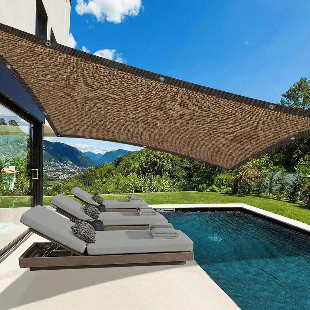 Sonnensegel Schattiernetz UV-Beständiges Sonnenschutznetz Sichtschutz Schattierungsnetz mit Ösen für Gewächshaus Garten Balkon Hofdächer, 1x3m