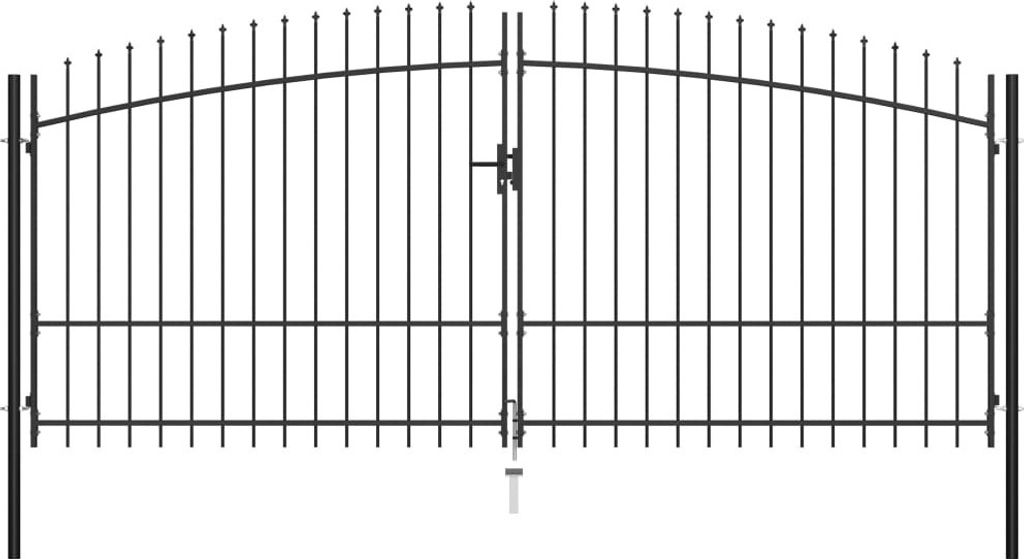 Doppelflügel-Gartentor mit Speerspitzen 400 x 225 cm