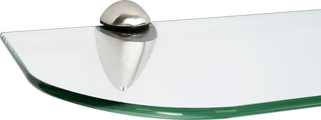 Glasregal 6mm + Clip BECCO, Befestigungsclip :Becco Edelstahloptik, Nachbildung:Klar, Größe :90 x 20 cm