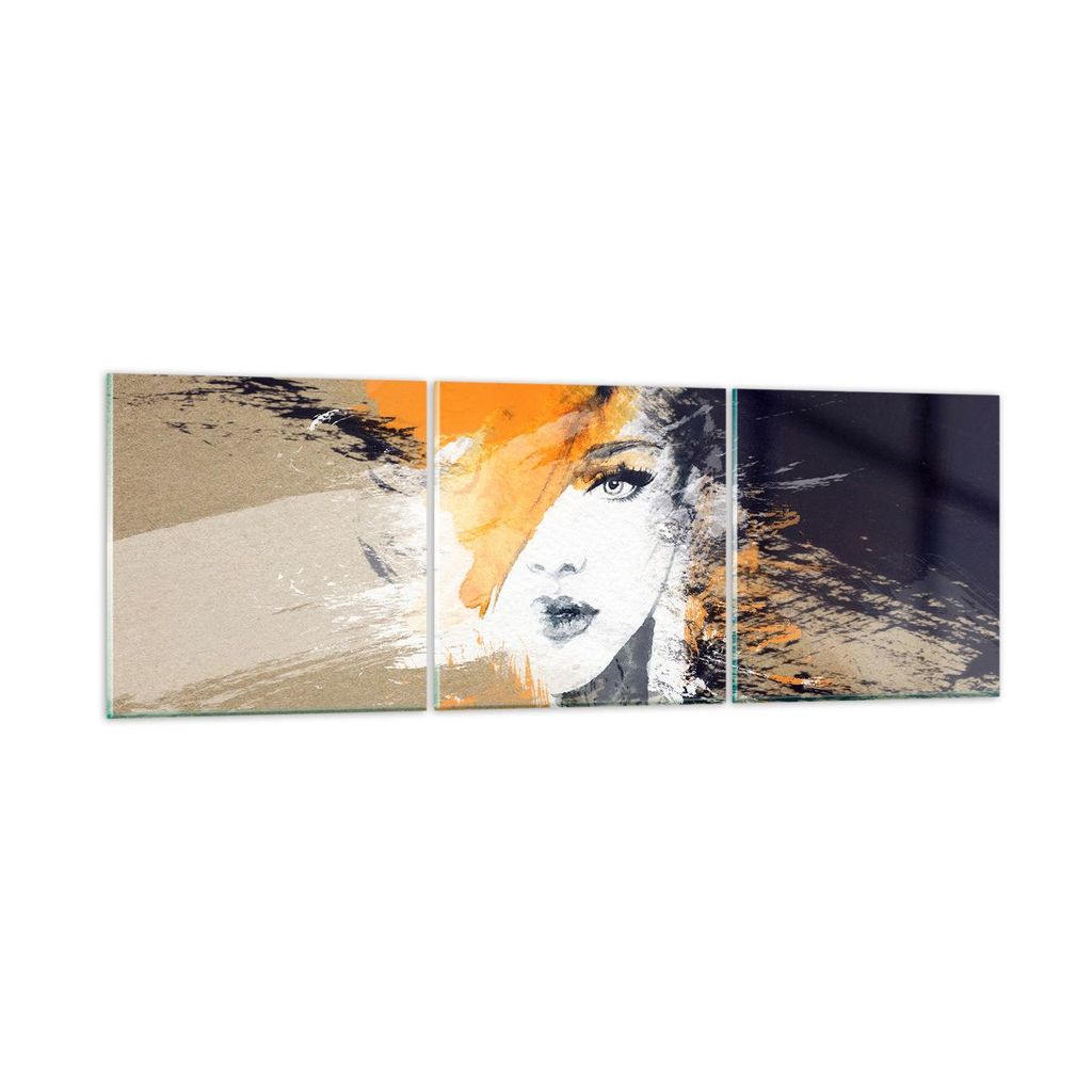 Bilder auf glas - Abstraktion Frau - 150x50cm - Glasbilder - Wandbilder - Kunstdruck - zum Aufhängen bereit - Wanddekoration aus Glas - Glas Bilde...