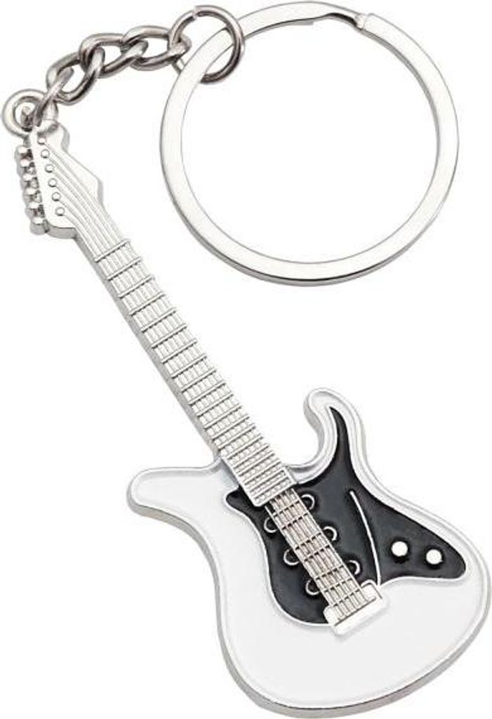 keepdrum Schlüsselanhänger E-Gitarre in Weiss