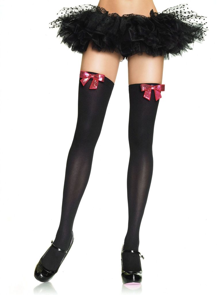 Halterlose Strümpfe mit Schleife Overknees Gr. S-M
