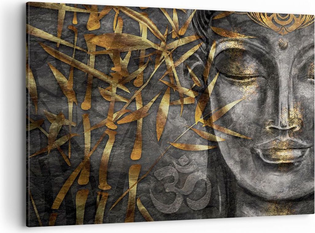Bild auf Leinwand - Leinwandbild - Einteilig - Buddha Gold Bodhisattva - 100x70cm - Wand Bild - Wanddeko - Wandbilder - Leinwanddruck - Bilder - Wa...