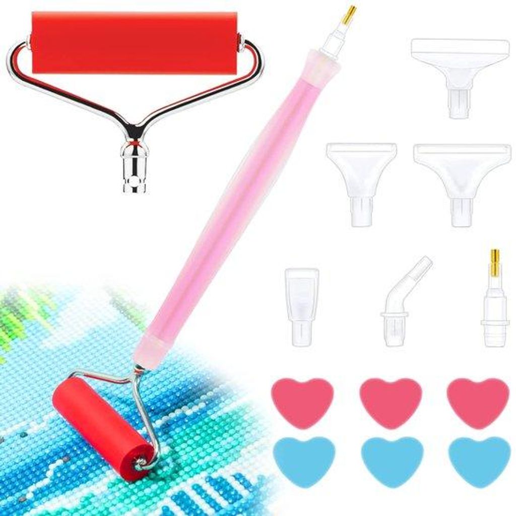 Ergonomische 5D-Diamant-Pinsel-Set mit 6 Hartwachs-Stiften und 6 Ersatz-Tipps