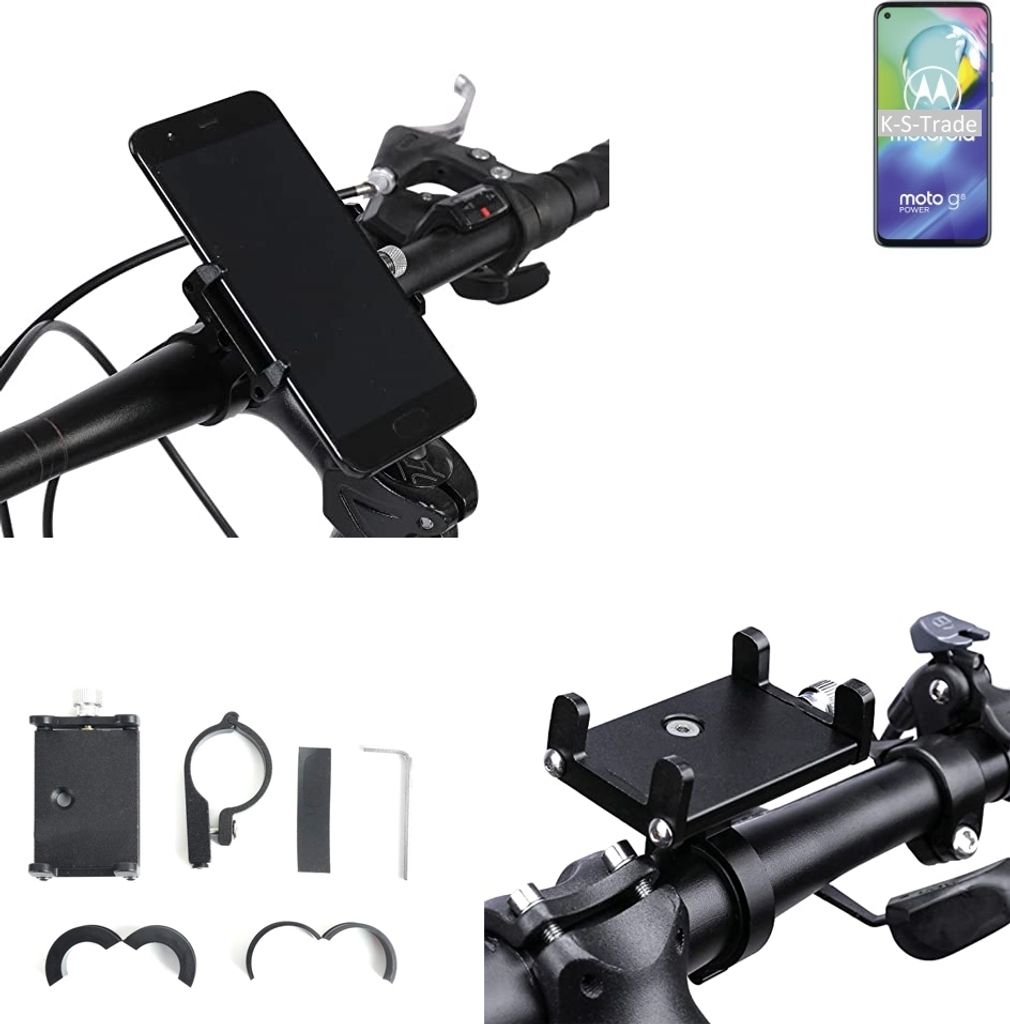 K-S-Trade Handyhalterung für das Fahrrad kompatibel mit Motorola Moto G8 Power Halter Lenkstange Fahrradhalterung Motorrad Bike Mount Befestigung