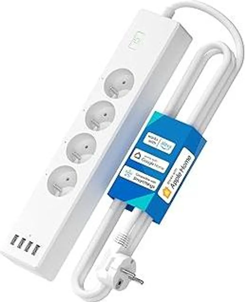 Ciabatta Intelligente 16A Tipo E per Apple HomeKit e Google Home 4AC/4USB - 1