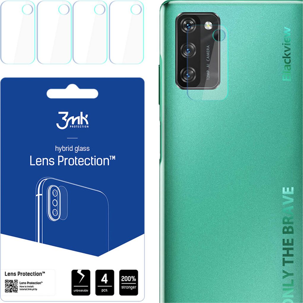 3mk Hybridglas Lens Protection für Blackview A100 Kamera Objektiv Kameralinse 0,16mm 6H (4 Stück)