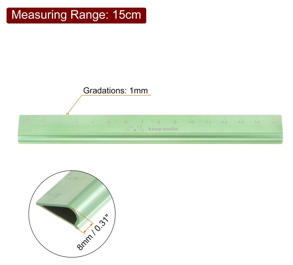 2 Stš¹ck Aluminium Hohle Skala Lineal 15cm Metrisches Dreieck Metall Gerade Lineal Ingenieur Architektur Skala Lineal Messwerkzeug zum Messen Zei...