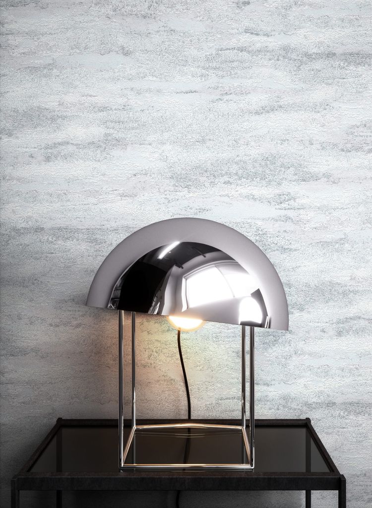 NEWROOM Tapete Silber Vliestapete Putzoptik - Putzoptik Modern Grau Beton Zement Betonoptik Industrial Betonwand