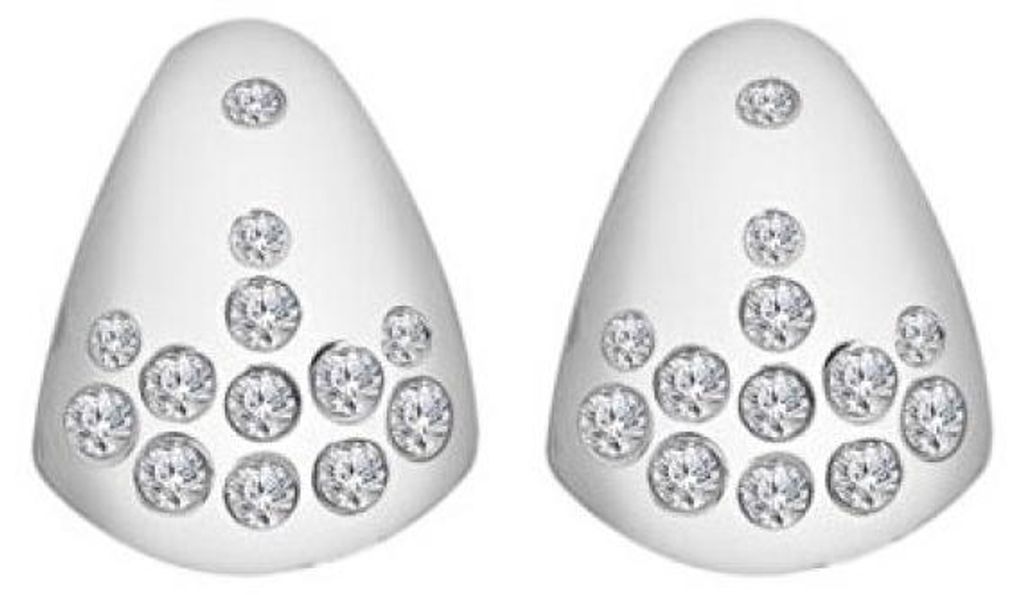 Designer-Silberohrringe mit Diamanten und Topasen Spritz DE835