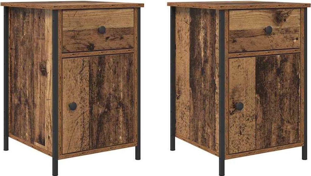 Nachttisch 2 pcs Altholz 40 x 42 x 60 cm Holzwerkstoff