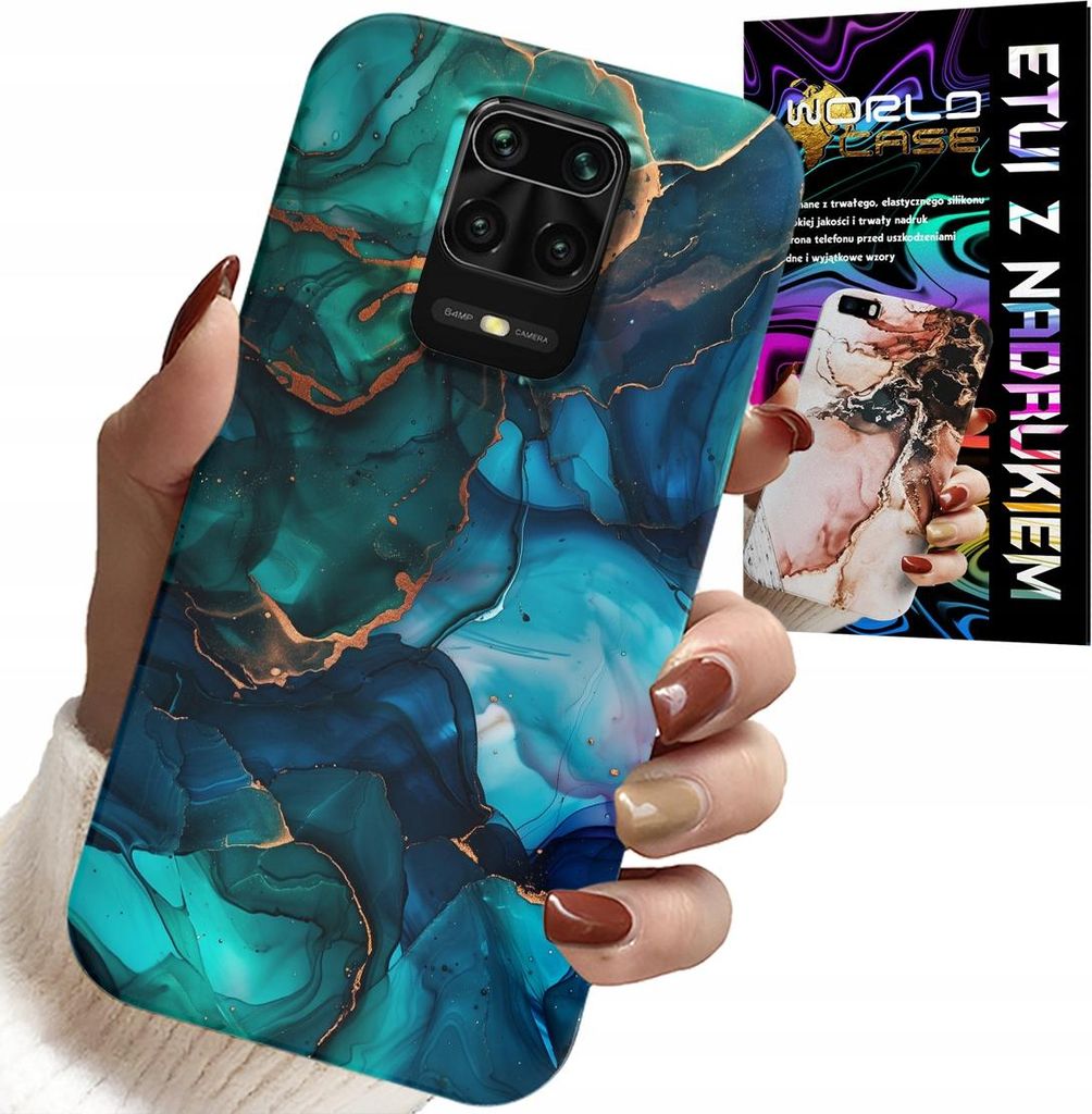 Gehäuse Für Xiaomi Note 9 Pro / 9S - Blau Grün Marmoriert Rückseite Designs