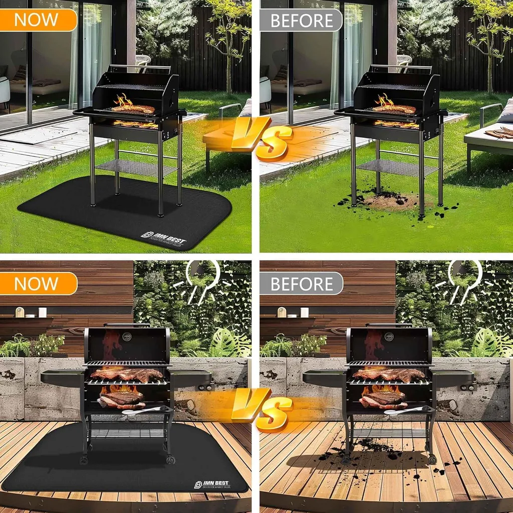 Tapis pour foyer et brasero protection de pelouse et terrasse 180 cm
