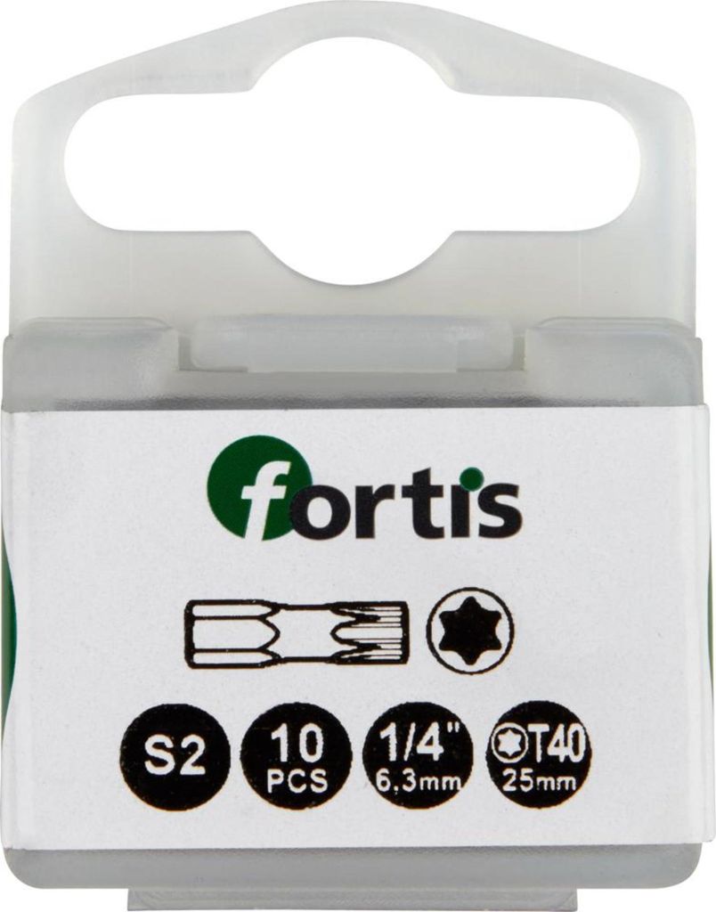 Fortis Bit 1/4 DIN3126 C6,3 TX40x 25 mm Torsion 10 Stk.