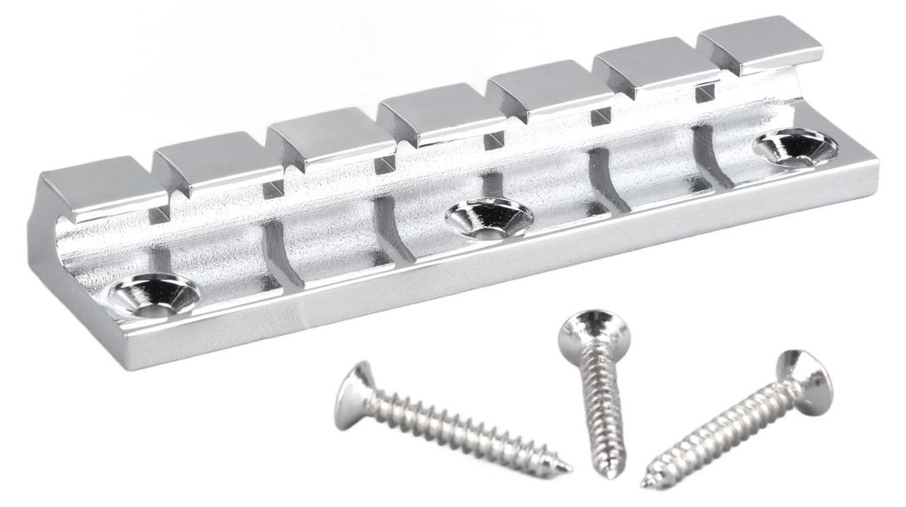 6-saitiger Steg mit Schrauben, Zinklegierung, Ersatzbrücke, Zubehör für E-Gitarren, Chromfarbe