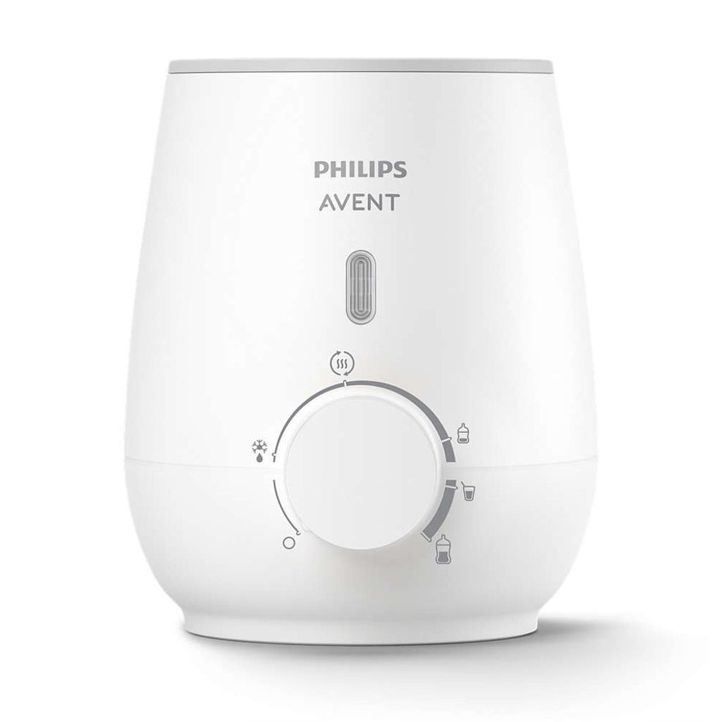 A white Philips Avent bottle warmer is shown against a white background.