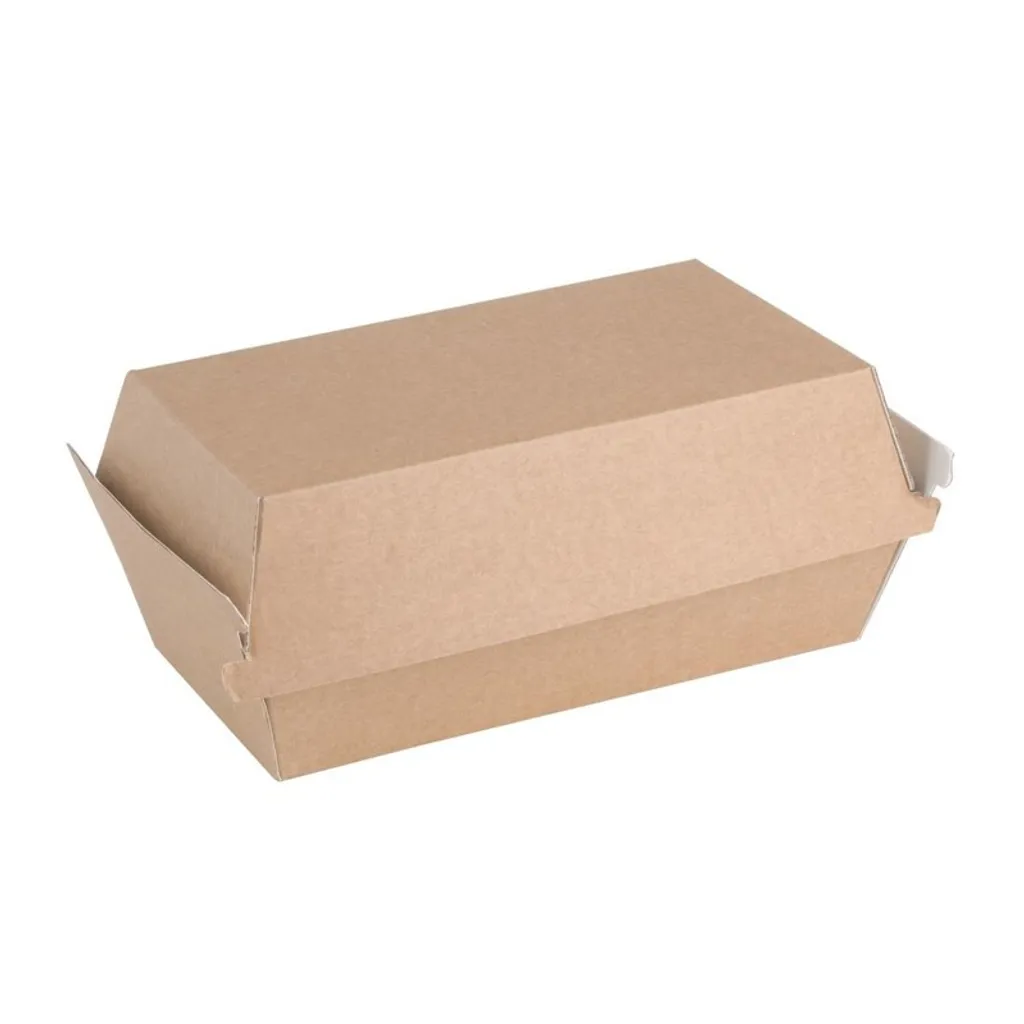 Boîtes à Hamburger en Carton Kraft Compostable 172 mm - Pack de 200 pcs