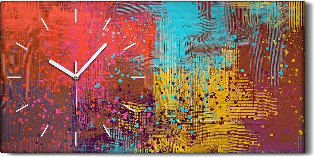 Wanduhr Uhr Wandbild Leinwand 60x30 Ausdrucksstarke handgemachte Malerei - weiße Hände