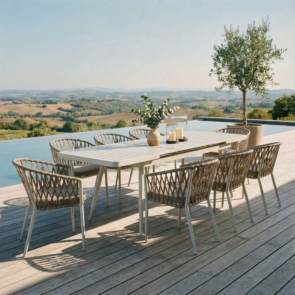 Gartenmöbel Set SUNNY mit ausziehbarem Esstisch und 8 Produktbild 