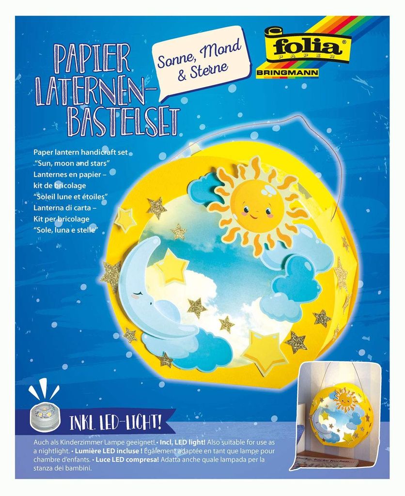 folia Set di lanterne "SOLE LUNA E STELLE" giallo Immagine del prodotto 