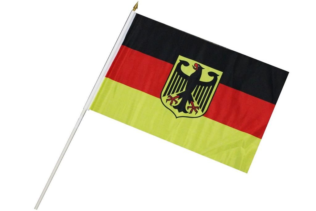 Deutschland-Fahne, ca. 30 x 45 cm, mit Stab in