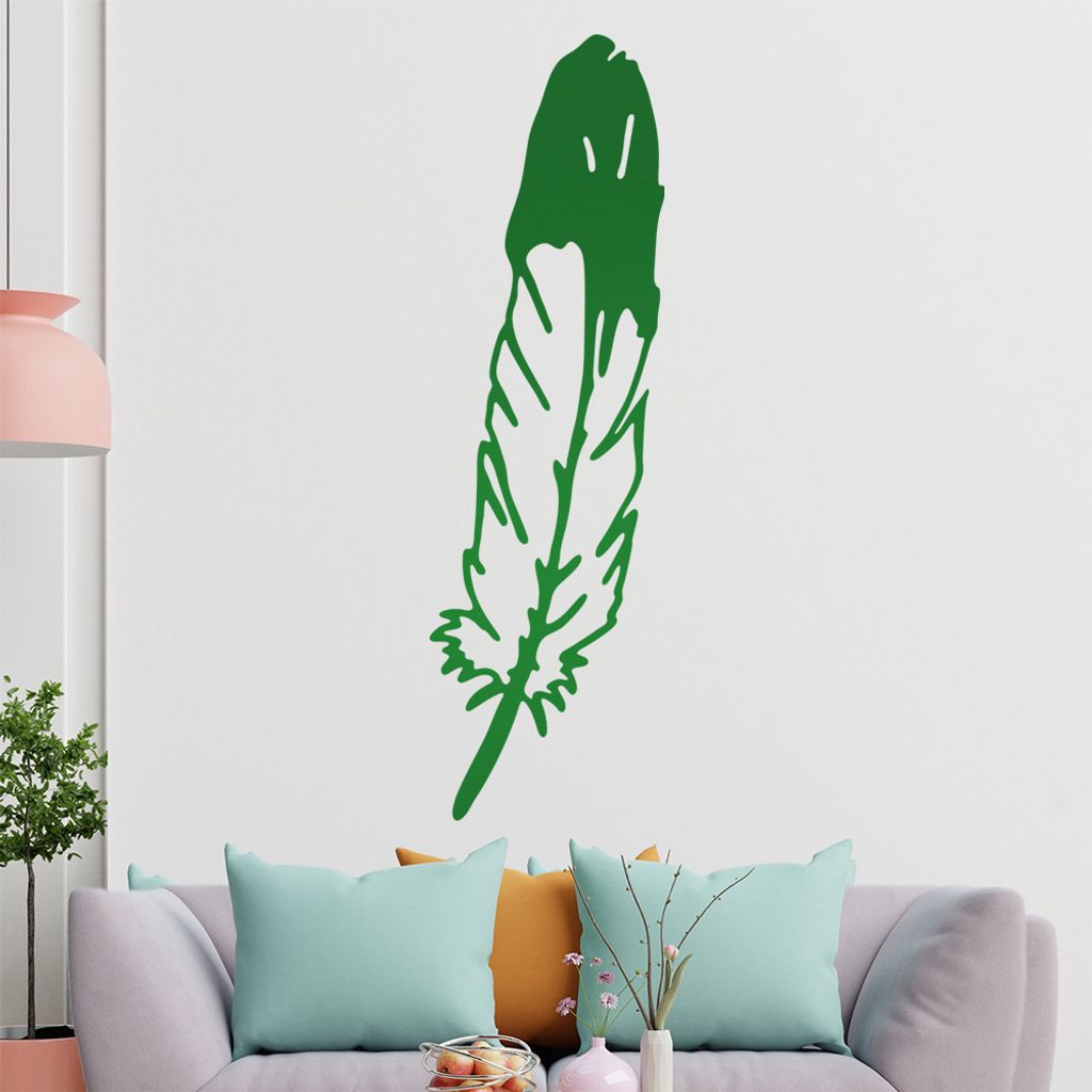KIWISTAR Feder - Frieden Indianer Schmuck Vogel Wandtattoo in 6 Größen - Wandaufkleber Wall Sticker - Dekoration, Küche, Wohnzimmer, Schlafzimme...
