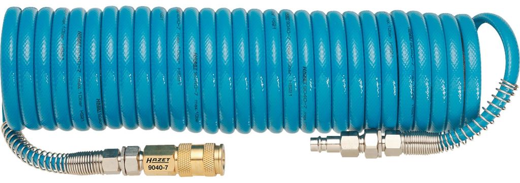 Spiralschlauch 9040-7 (blau, mit Drehgelenken, 7,62 Meter)