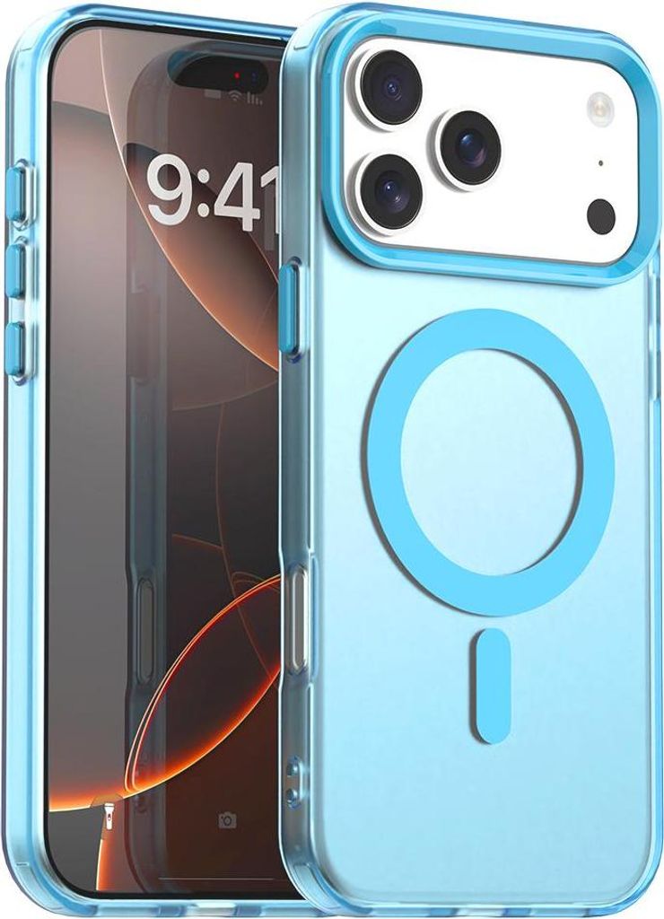 Handyhülle für iPhone 17 Pro Max, Hülle Kompatibel mit MagSafe, Schlank Durchscheinend Matt Stoßfest Schutzhülle Blau
