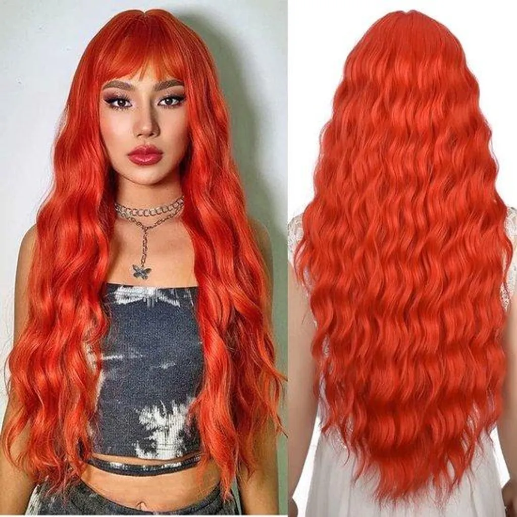 Perruque femme cheveux longs rouge 71 cm - Volume et longueur immédiats