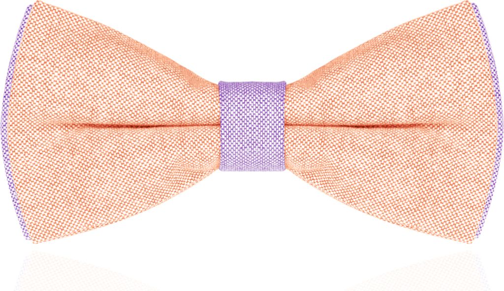 Fliege Herren Hochzeit Konfirmation Anzug Smoking Schleife Schlips zweifarbig Baumwolle gebunden orange-lila