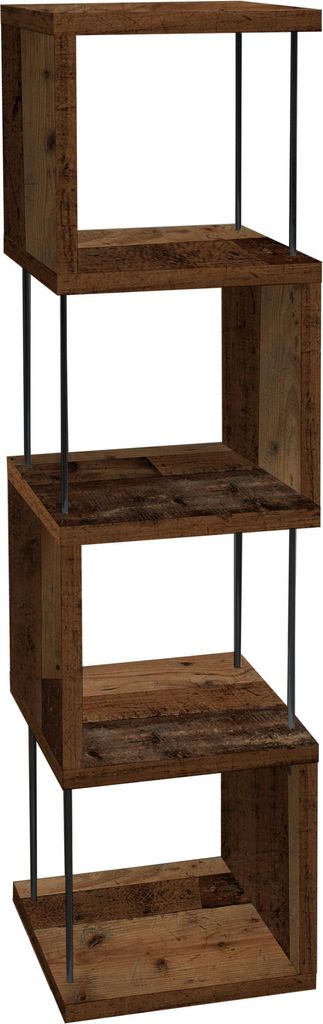 FURNARO Standregal Sticks Ablageregal Regal B/H/T: 33x126x33 cm, Farbe:Texas oak