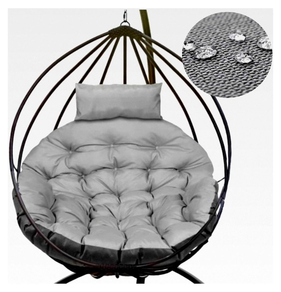 Garten Hängesessel-Kissen Gepolstertes Ei-Schaukelkissen mit Kopfstütze für Polyrattan Hängeschaukel