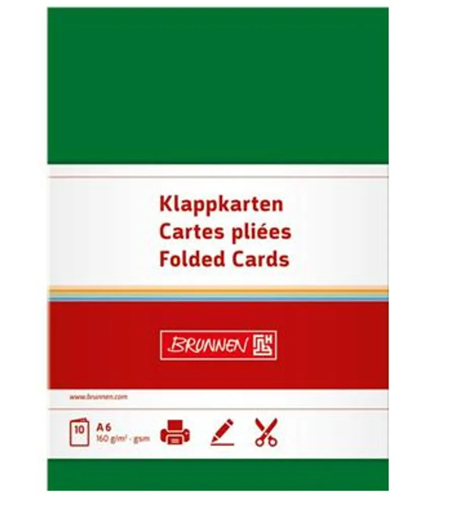 Cartes de vœux doubles format A6 vert forêt - Support idéal pour écrire