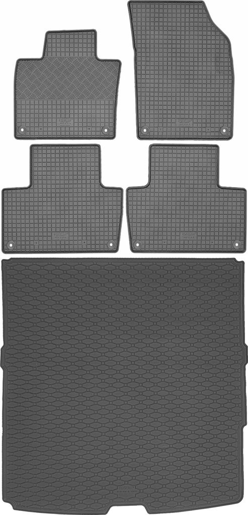 RIGUM 438031 Kofferraum + RIGUM 903478 Fußmatten - Volvo XC90 II SUV ab 05.2015, VLV-Stopp, vorne und hinten - MONTIERT