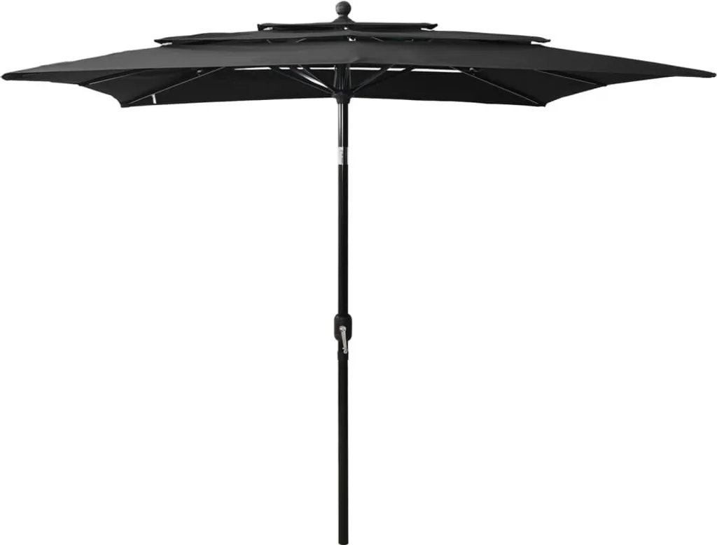 Parasol anti-chaleur noir 2,5x2,5m aluminium - Toile 3 couches