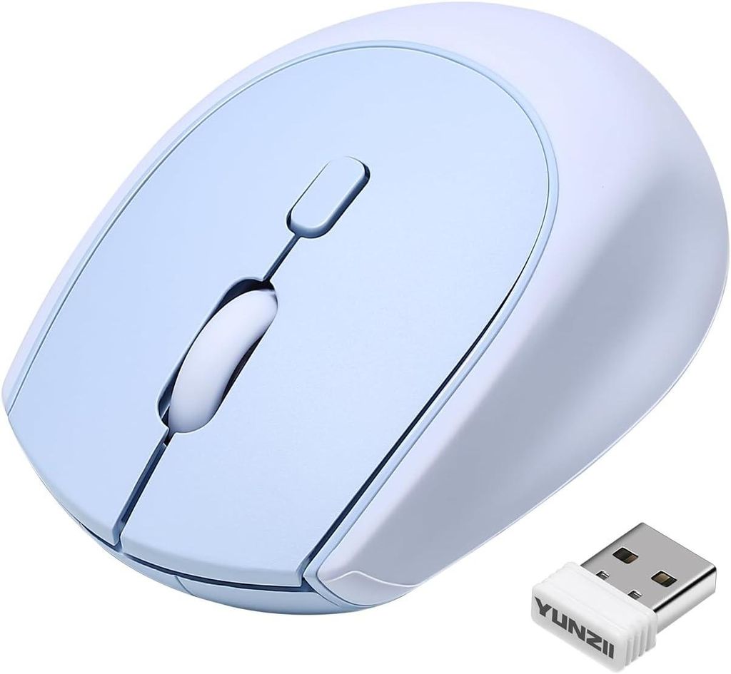 Funkmaus kabellos Drahtlose Maus, 2,4 GHz Silikon-Lautlose Funkmaus, 3 Verstellbare DPI, 1600 DPI Tracking, Ergonomisch für Laptop/PC/Mac