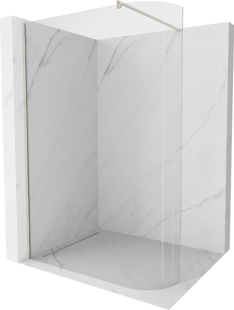 Mexen Kioto Duschwand Walk-in 100 x 200 cm, transparent 8 mm, gebürsteter Nickel - 800-100-101-97-06